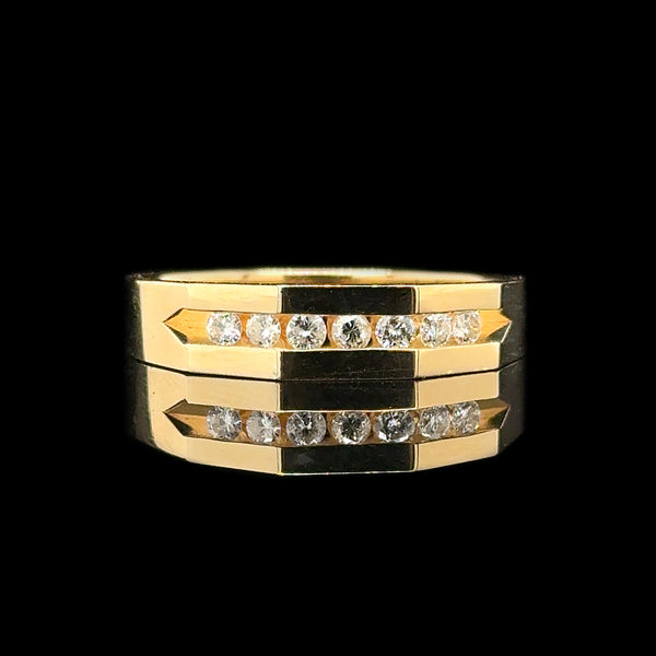 .20ct. T.W. Diamond Gents Vintage Wedding - Anniversary Band Yellow Gold - J42699