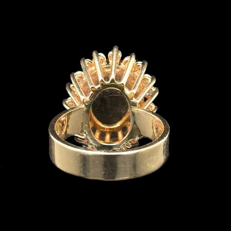 6.50ct. Opal & .62ct. T.W. Lab Diamonds Estate Fashion Ring Yellow Gold - J42703C