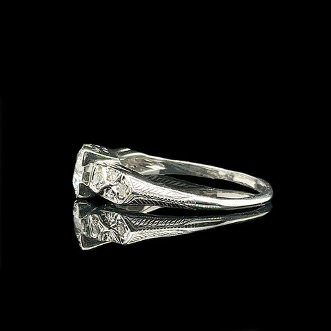Art Deco .85ct. Diamond Antique Engagement - Fashion Ring Platinum - J42711