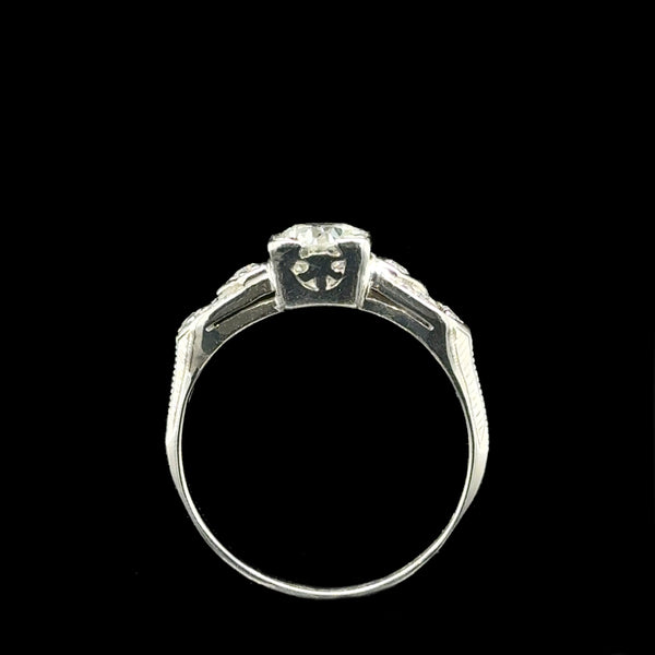 Art Deco .85ct. Diamond Antique Engagement - Fashion Ring Platinum - J42711