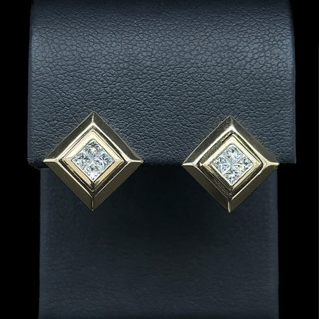 .50ct. T.W. Diamond Estate Earrings Yellow Gold - J42727