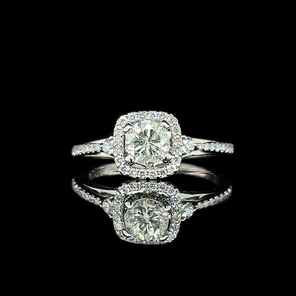 .65ct. Diamond Estate Engagement - Fashion Ring 18K White Gold Natalie K - J42729