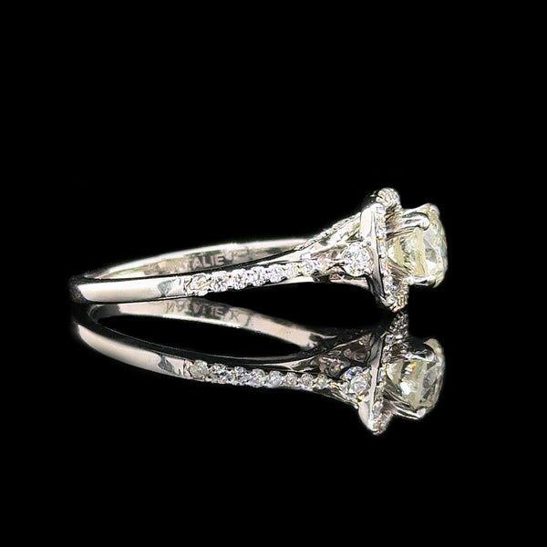 .65ct. Diamond Estate Engagement - Fashion Ring 18K White Gold Natalie K - J42729