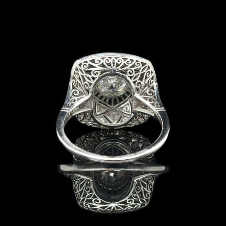 Edwardian 1.00ct. Diamond Antique Engagement - Fashion Ring Platinum - J42739