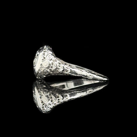 Art Deco .40ct. Diamond Antique Engagement - Fashion Ring 18K White Gold - J42740