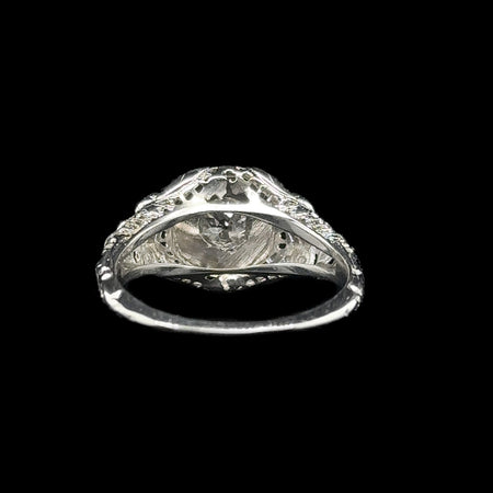 Art Deco .40ct. Diamond Antique Engagement - Fashion Ring 18K White Gold - J42740