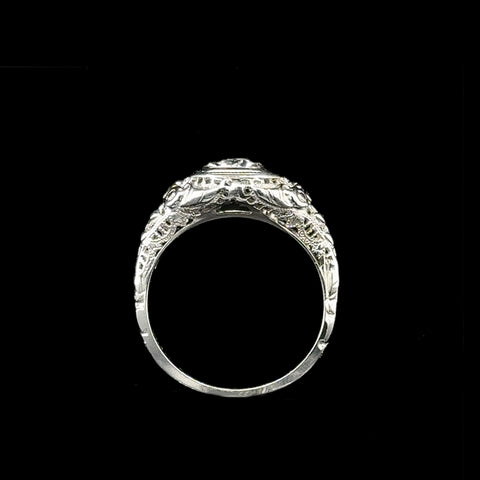 Art Deco .40ct. Diamond Antique Engagement - Fashion Ring 18K White Gold - J42740