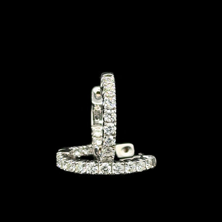 1.50ct. T.W. Diamond Estate Hoop Earrings White Gold - J42743