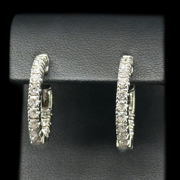 1.50ct. T.W. Diamond Estate Hoop Earrings White Gold - J42743