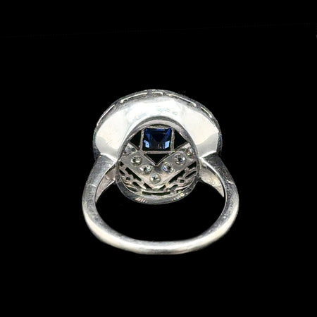 .20ct. Sapphire & .25ct. T.W. Diamond Vintage Wedding - Fashion Ring White Gold - J42744