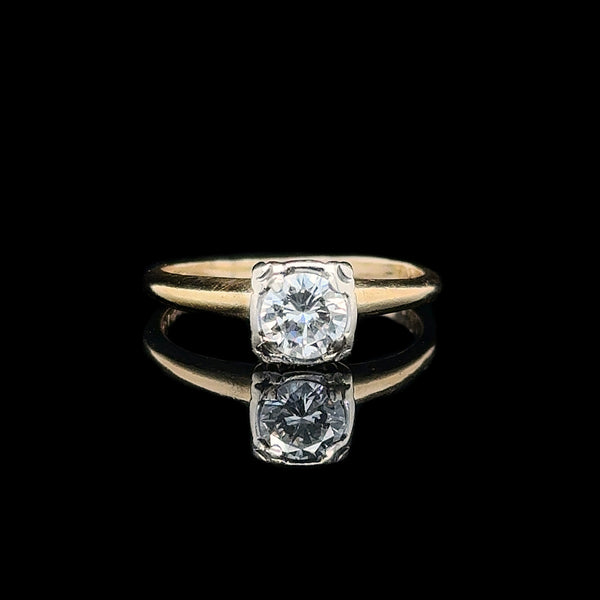 .50ct. Diamond Vintage Engagement - Fashion Ring Yellow & White Gold - J42747