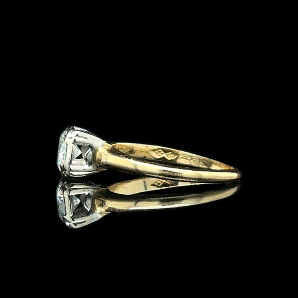 .50ct. Diamond Vintage Engagement - Fashion Ring Yellow & White Gold - J42747