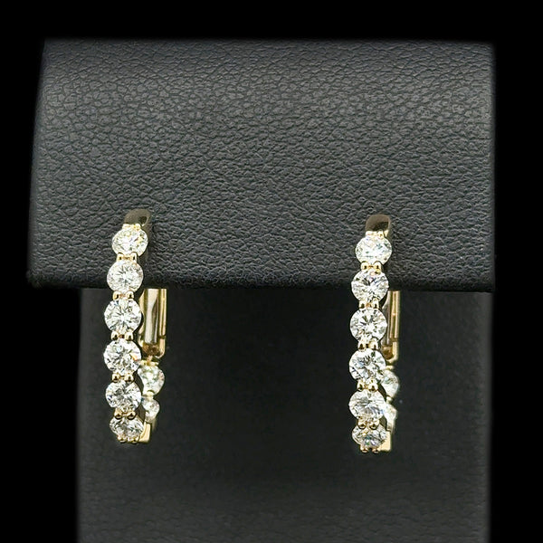 1.00ct. T.W. Diamond Estate Hoop Earrings Yellow Gold - J42753