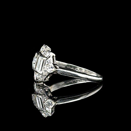 Art Deco .67ct. T.W. Diamond Antique Engagement - Fashion Ring Platinum - J42760