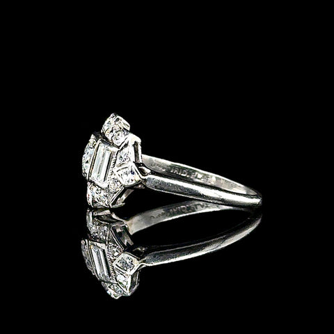 Art Deco .67ct. T.W. Diamond Antique Engagement - Fashion Ring Platinum - J42760