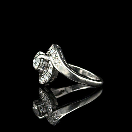 .50ct. Diamond Vintage Engagement - Fashion Ring Platinum - J42762
