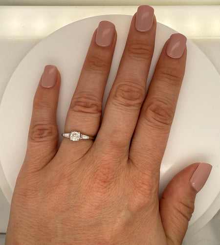 .45ct. Diamond Platinum Vintage Engagement Ring J. E. Caldwell - J42771