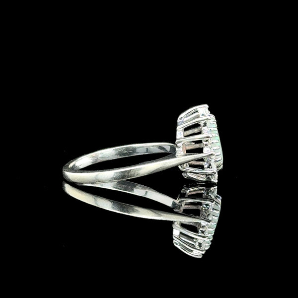 .33ct. Opal and .25ct. T.W. Diamond Vintage Engagement - Fashion Ring White Gold - J42776