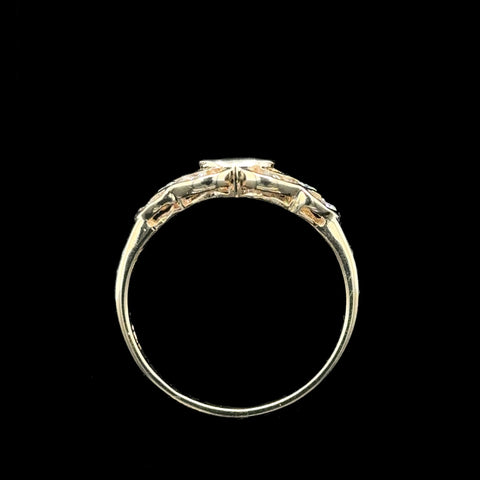 .50ct. Sapphire & .33ct. T.W. Diamond Estate Wedding - Fashion Ring Yellow Gold - J42784