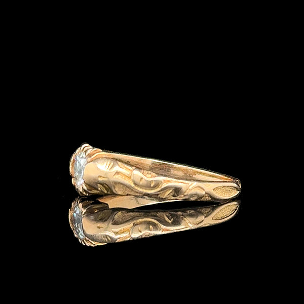 Art Nouveau .50ct. Diamond Antique Engagement - Fashion Ring 18K Yellow Gold - J42785