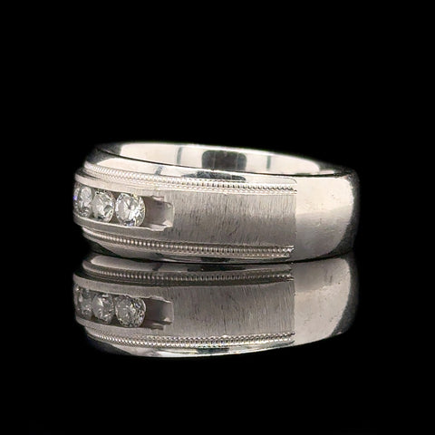1.00ct. T.W. Diamond Gents Estate Fashion Ring White Gold - J42791