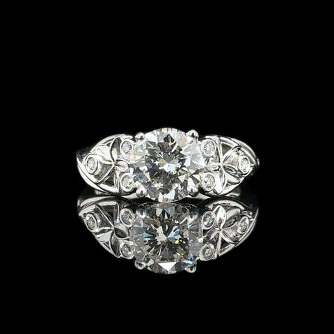 1.65ct. Diamond Estate Engagement - Fashion Ring Platinum - J42793