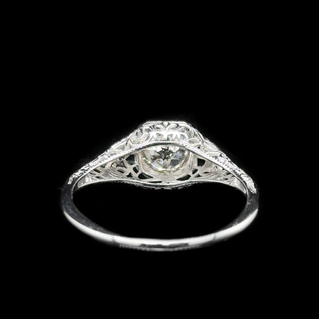 Edwardian 1.14ct. Diamond Antique Engagement - Fashion Ring 18K White Gold - J42803