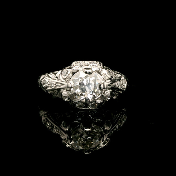 Art Deco .65ct. Diamond Antique Engagement - Fashion Ring Platinum - J42924