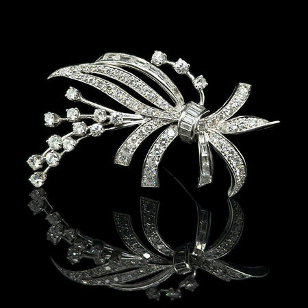 3.25ct. T.W. Diamond Vintage Brooch Platinum - J42925