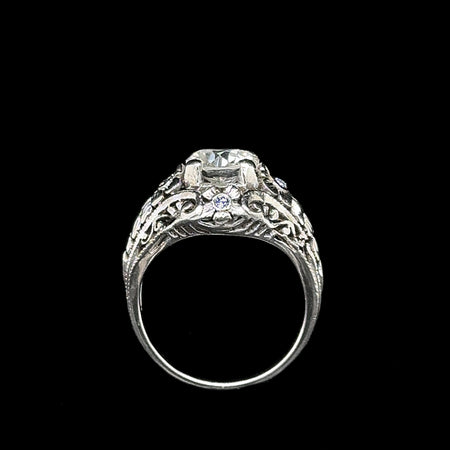 1.02ct. Diamond Vintage Engagement - Fashion Ring White Gold - J42929