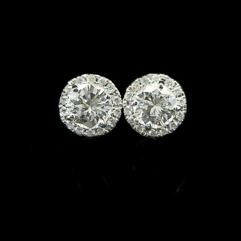 .63ct. T.W. Diamond Estate Stud Earrings White Gold - J42938