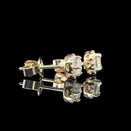 .55ct. T.W. Diamond Estate Stud Earrings Yellow Gold - J42939