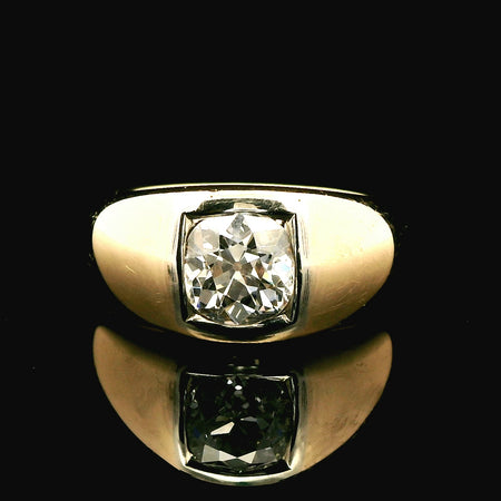 1.25ct. Diamond Gents Vintage Fashion Ring F.F. Felger Yellow Gold - J42943