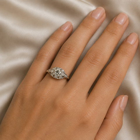 Art Deco .48ct. Diamond Antique Engagement - Fashion Ring Platinum - J43057