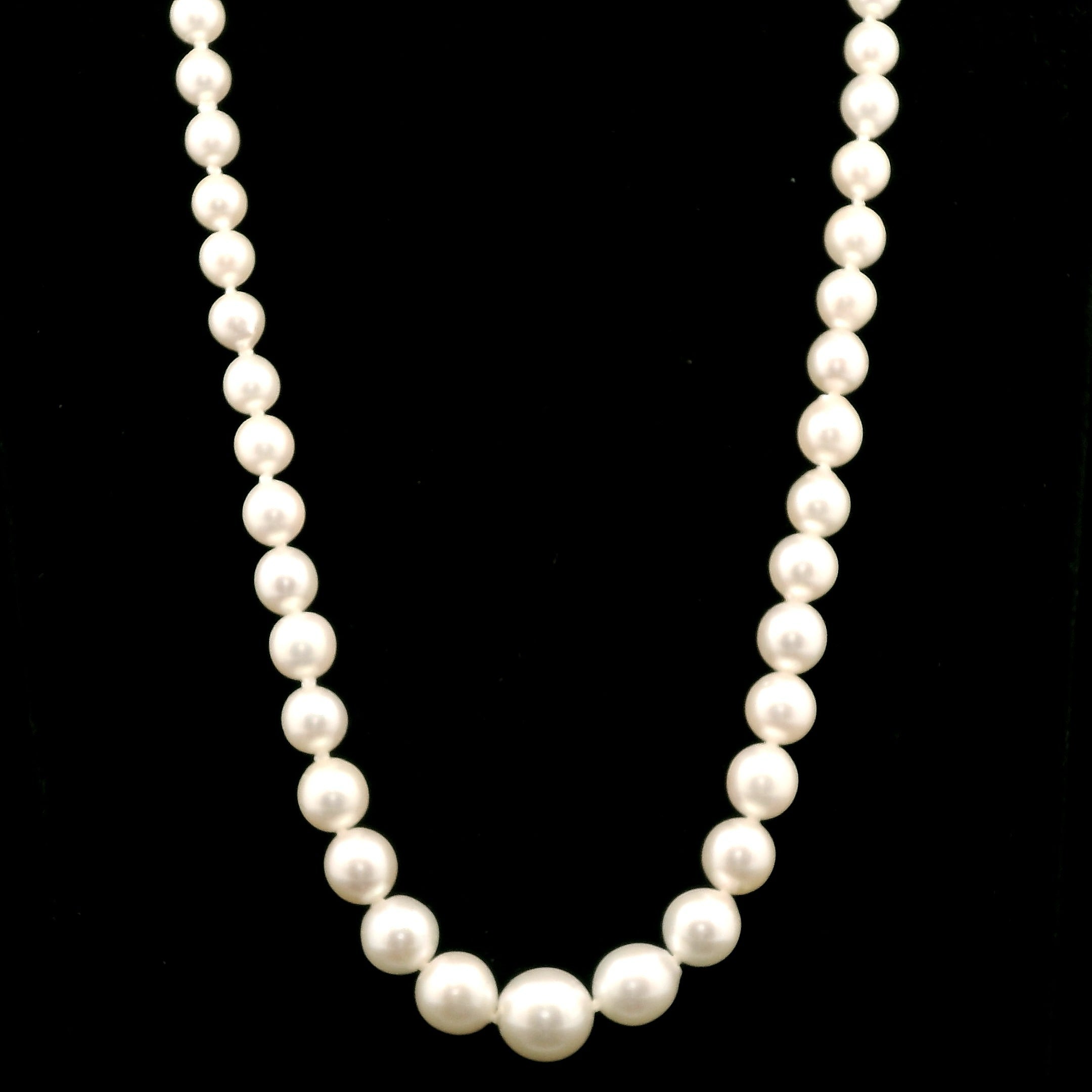 3.5-6.8mm Cultured Pearl Vintage Necklace White Gold - J43061