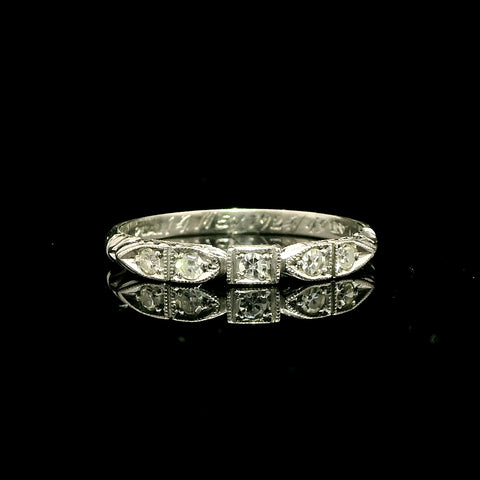 .13ct. T.W. Diamond Antique Wedding - Anniversary Band Platinum - J43191