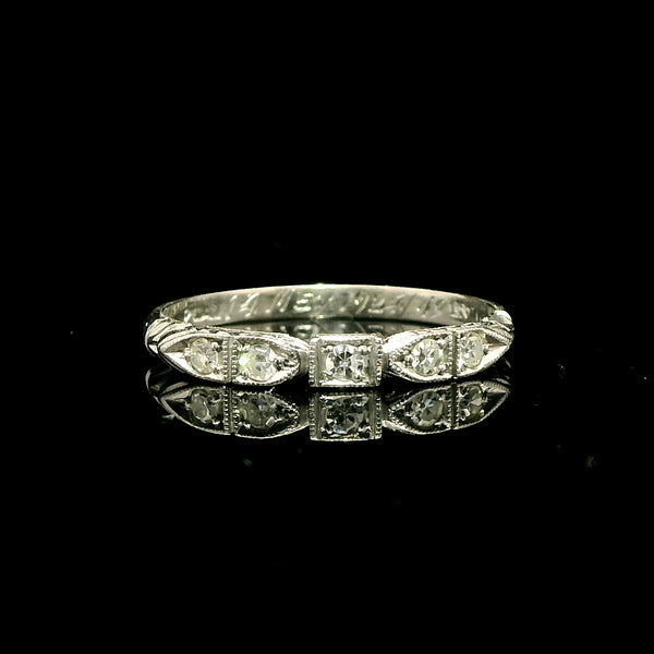 .13ct. T.W. Diamond Antique Wedding - Anniversary Band Platinum - J43191
