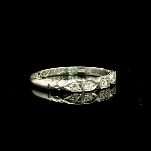 .13ct. T.W. Diamond Antique Wedding - Anniversary Band Platinum - J43191