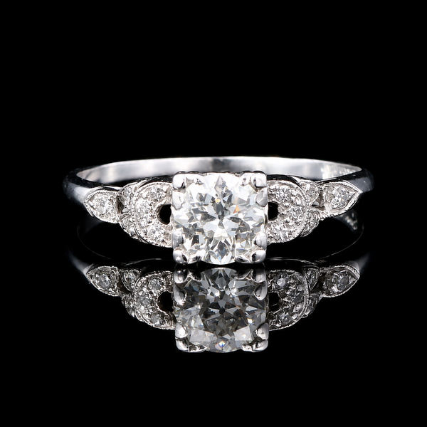 Art Deco .53ct. Diamond Antique Engagement - Fashion Ring Platinum - J43202