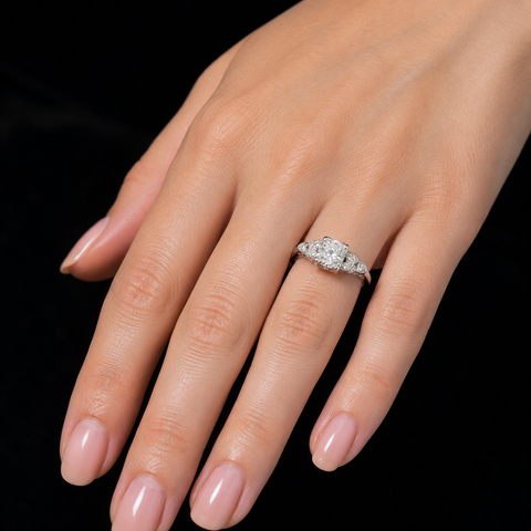 Art Deco .53ct. Diamond Antique Engagement - Fashion Ring Platinum - J43202