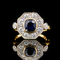 Edwardian 1.15ct. Sapphire & Diamond Antique Engagement - Fashion Ring YG/PL - J43222