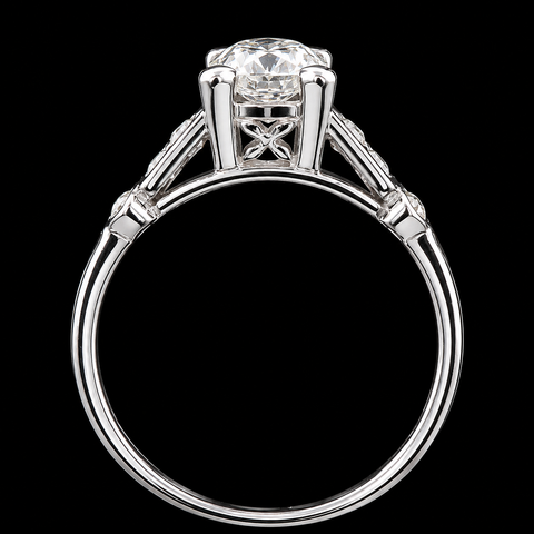 Art Deco 1.15ct. Diamond Antique Engagement - Fashion Ring Platinum - J43228