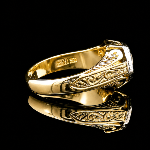 .42ct. Diamond Vintage Engagement - Fashion Ring Yellow & WG Baskin Bros. - J43230