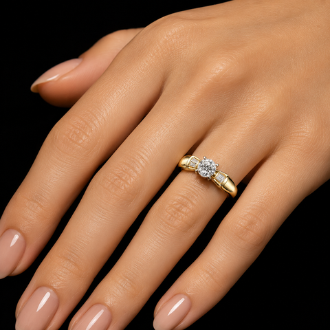 .35ct. Diamond Estate Engagement - Fashion Ring Yellow Gold - J43250