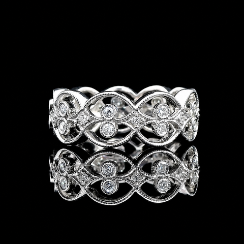 .33ct. T.W. Diamond Estate Wedding Band - Ring 18K White Gold - J43257