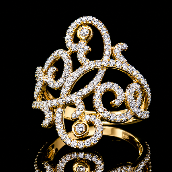 1.00ct. T.W. Diamond Estate Fashion Ring Yellow & White Gold - J43264