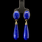 Lapis Lazuli Estate Dangle Earrings Yellow Gold - J43265