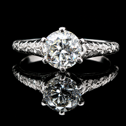 Art Deco 1.26ct. Diamond Antique Engagement - Fashion Ring Platinum - J43271