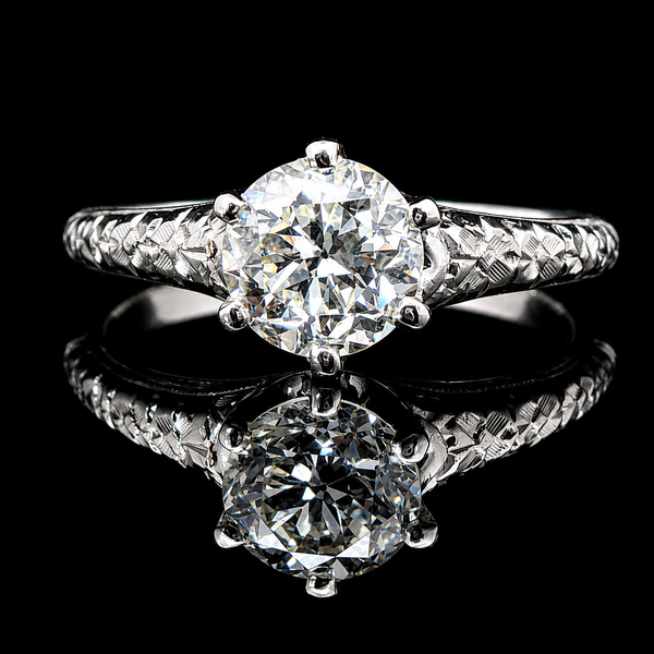 Art Deco 1.26ct. Diamond Antique Engagement - Fashion Ring Platinum - J43271