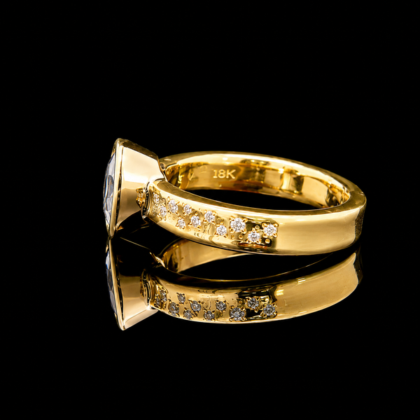 2.25ct. Sapphire & Diamond Estate Engagement-Fashion Ring-18K/22K YG - J43283